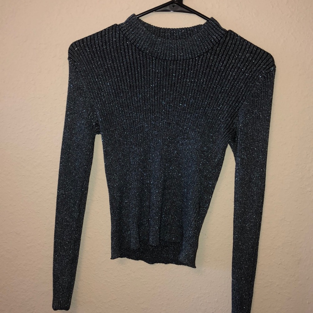 Glitter Blue/Silver cropped top